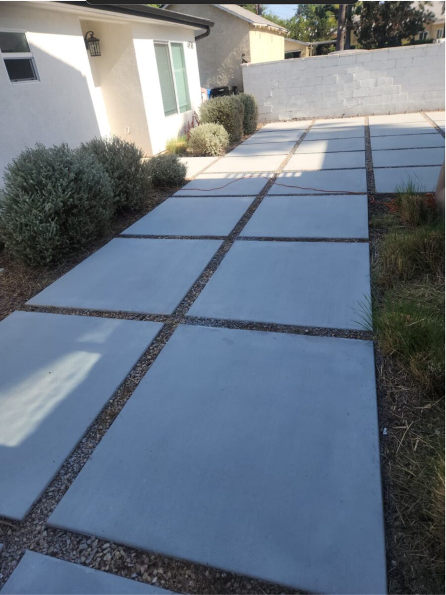 Restored concrete paver walkway after Tykoon concrete restoration